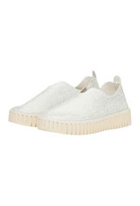 Shoes: Tulip Glitter - White Pearled Ivory