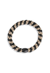 KKNEKKI Black-Beige Glitter Stripe Hair Ties