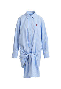 Dresses: Jape Shirt Dress - Light Blue/White