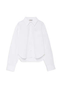 Anine Bing: Scott Cropped Shirt - White