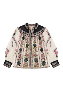 Clothing: Delicate Floral Cream Blouse