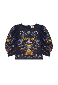 Golden Nature Blouse - Navy Blue