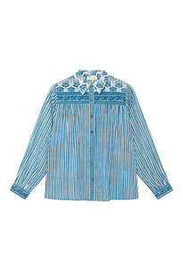 Maria Shirt Mediterranean Stripes - Blue Ink
