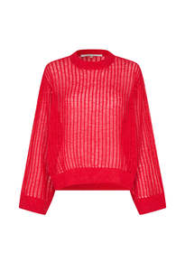 Georgina Knit O-Neck - Poinciana