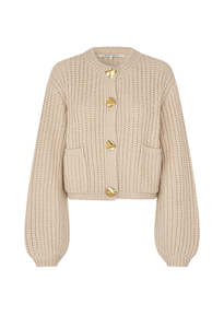 Second Female: Ulrikke Knit Cardigan - Soft Beige