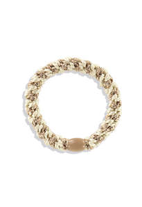 KKNEKKI Ivory-Beige Glitter Hair Ties