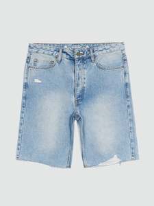 Frontpage: Tama Slim-Fit Straight-Leg Distressed Denim Shorts