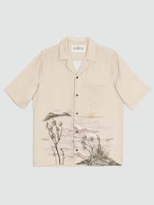 Stormy Waters Camp-Collar Printed Lyocell-Twill Shirt