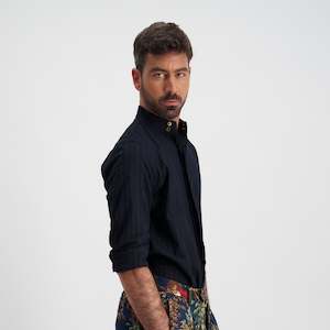 men-shirt: Khan Shirt - Black