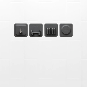 Tooletries The 4 in 1 Silicone Tile Bathroom Storage Series - Charcoal