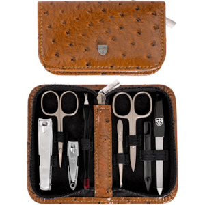 Womens Manicure Sets And Tools: Three Swords 5763 Matt Manicure Set, Ostrich Effect