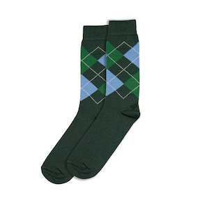 Christmas Gift Guide Party Wear: Argyle Forest & Sky Cotton Socks
