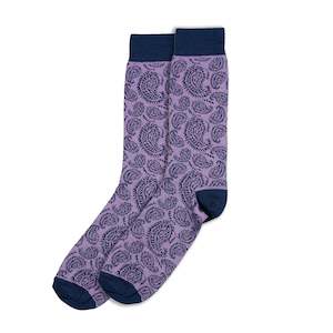 Christmas Gift Guide Party Wear: Lilac Paisley Cotton Socks
