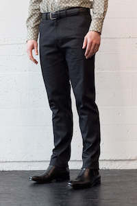 Washable Dress Trousers: Belmont Obsidian Linen