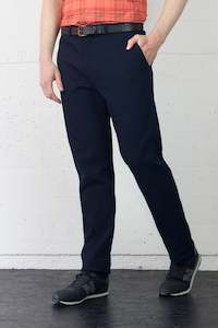 Washable Dress Trousers: Belmont Navy Twill