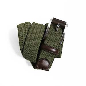 Plaited Belt Khaki Stretch