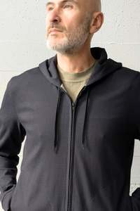 Park Hoodie Navy Waffle Cotton