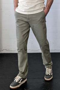 Washable Dress Trousers: Atlantic Sage Twill Stretch