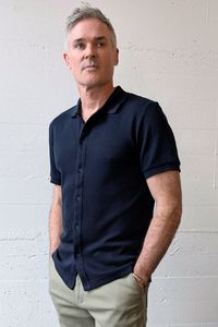 DH Buttoned Polo Shirt Navy