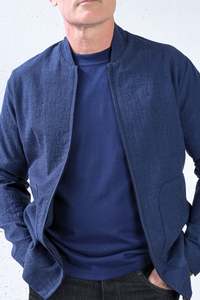 Our Knitwear: Dodge Jacket Blueberry Crepe