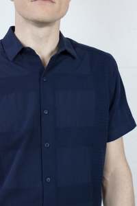 Blunt Shirt SS Navy Jacquard