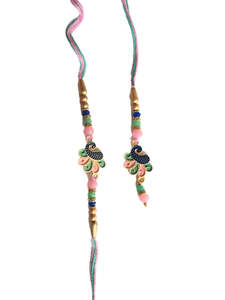 Bhaiya Bhabhi Peacock Pink Blue Green Rakhi