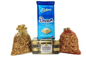 Rakhi Treat: Chocolate & Nuts Combo with beautiful individual packaging