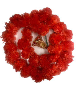 Artificial Marigold Flowers Garland with Bell Design at the Bottom