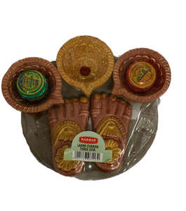 Diwali Laxmi Charan Diyas 3 Pcs