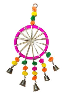 Wheel Hanging with Pom Pom and Bells