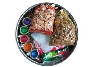 Diwali: Diwali Nuts Treat Thali Steel