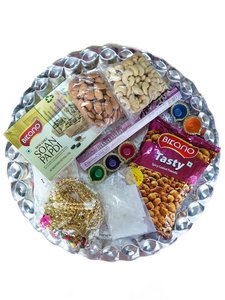Diwali Gifts: Diwali Gift Thali Nuts sweets snacks & Decoration