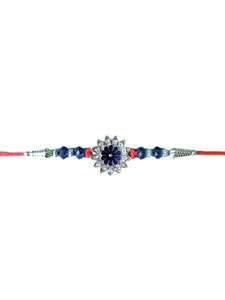 Single Rakhi: Rakhi Blue and White Flower