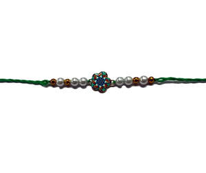 Rakhi Green Thread Flower