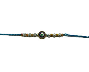 Single Rakhi: Evil Eye light Blue Thread