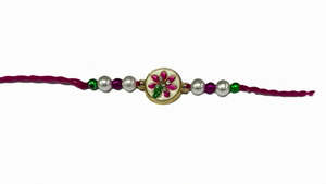 Single Rakhi: Rakhi Thread Pink Flower