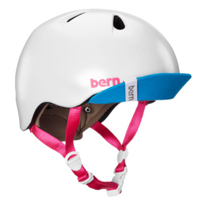 Helmets: Bern Nina Satin White w/ Flip Visor