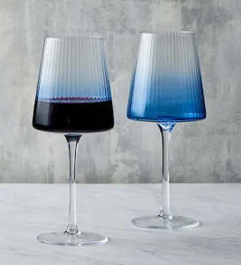 Glass: Empire Blue Wine Glasses set of 2
