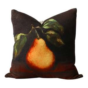 Cushions: Raphael Vintaged Une Poire Velvet & Linen Cushion