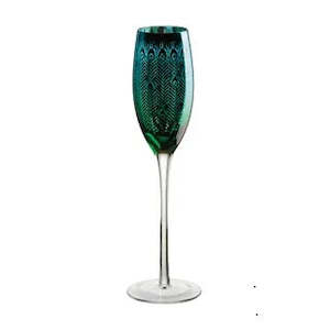 Peacock Champagne Flute
