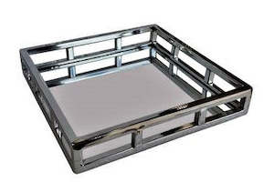 Trays: Square steel Mirror Tray