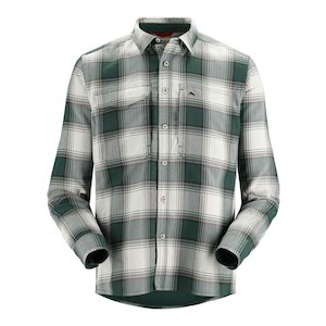 Simm Shirts: Simms Guide Flannel Shirt | Forest White Buffalo