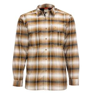Simm Shirts: Simms ColdWeather Shirt | Dark Bronze Black Plaid