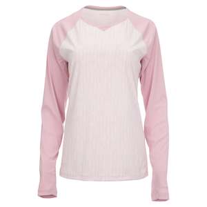 Simms Womens Sportswear: Simms Womens Solarflex UPF50 Crew | Lily Pad Cloud Pink