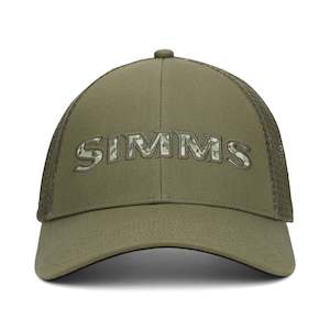 Simms Fishing: Simms Single Haul Trucker | Back Eddy Camo Fill Loden