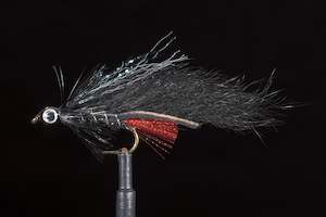 Streamers: Mega Rabbit All Black Fishing Fly | Manic Fly Collection