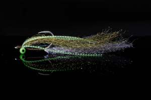 Nitro Clouser Olive White Fishing Fly | Manic Fly Collection