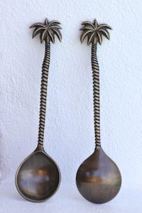Homewares: Palm Tree Brass Serving Spoon