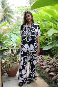 Te Kaute Black and White Grace Pant