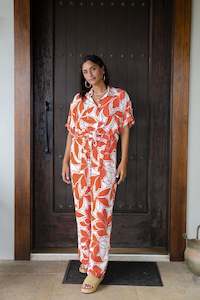 Red Floating Leaf Grace Pant